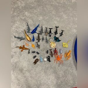 Set of marine life animals toys